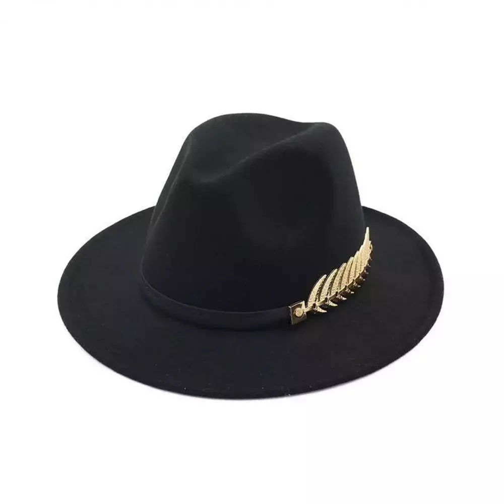Grande feltro Trilby Fedora para mulheres, chapéu de aba larga para senhoras, boné jazz, gangster vintage