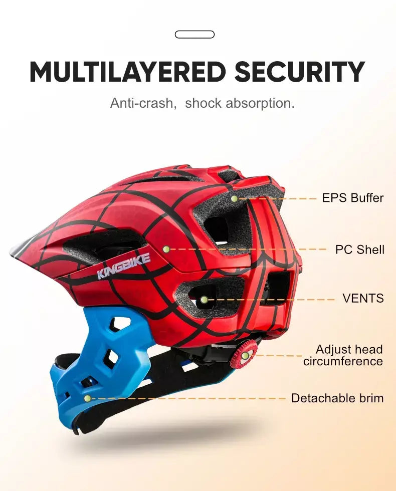 Batfox crianças rosto cheio capacete da bicicleta destacável downhill crianças ciclismo motocicleta skate esportes corrida capacete de bicicleta