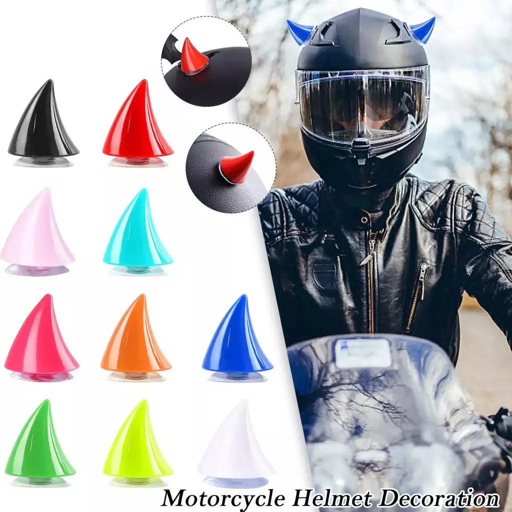 Rubber Devil's Horns para Motocicleta Capacete, Canto, Decoração, Ventosa, Moto, Bicicleta Headwear, Peças, Acessórios, H9T7