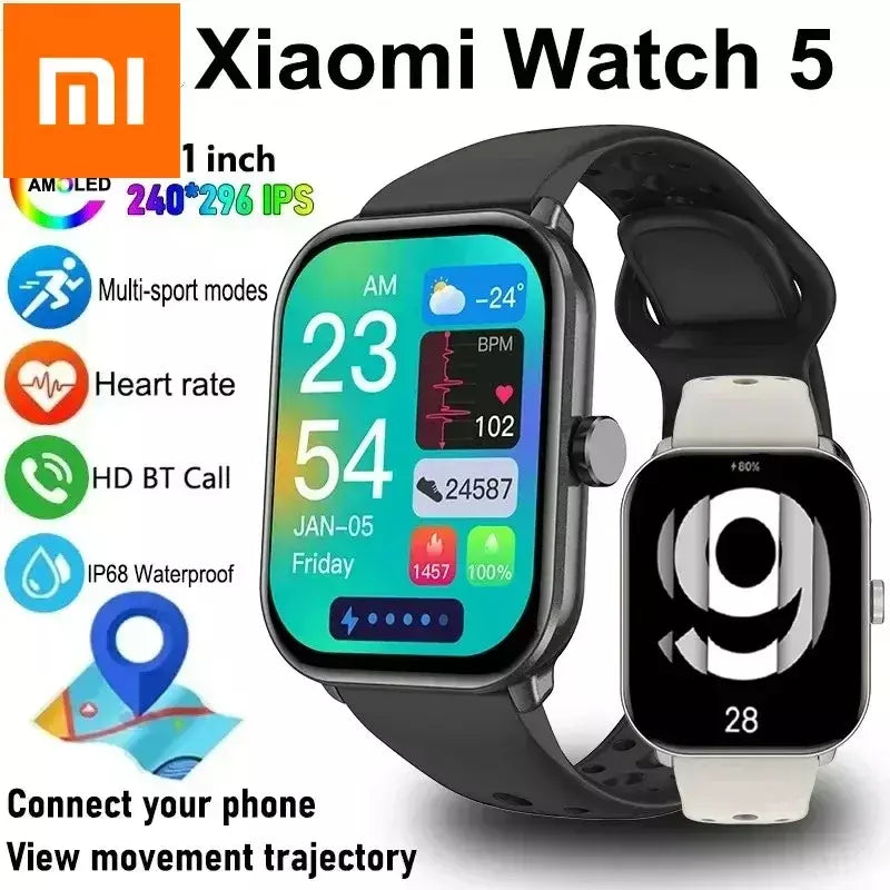 Xiaomi versão global das mulheres dos homens hd amoled display freqüência cardíaca bluetooth chamada gps pista esportes à prova dwaterproof água relógio inteligente