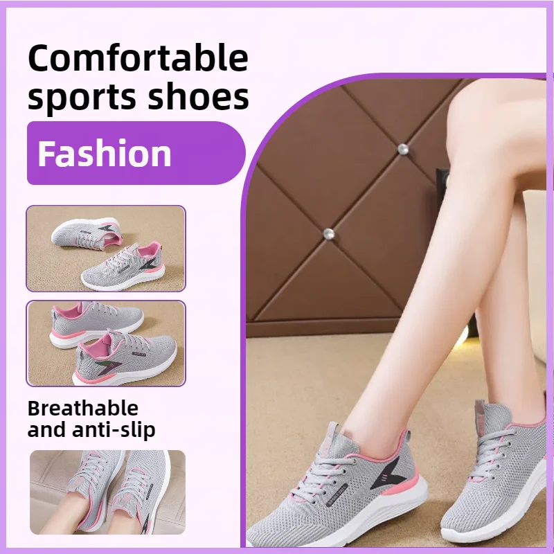 Tênis de corrida leve respirável feminino para primavera outono esportes casuais tênis atléticos para mulher multifuncional comfor