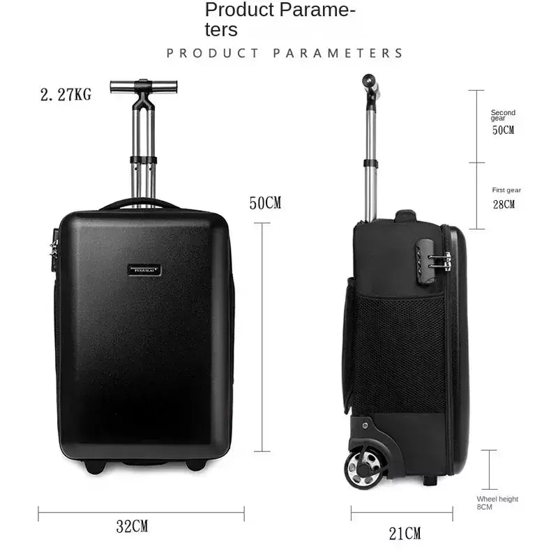 Saco de embarque multifuncional, mochila de negócios dura, trole bag, mala de viagem, bagagem de rolamento, grande capacidade, 19";;VERDADEIRO;;"Blue,19