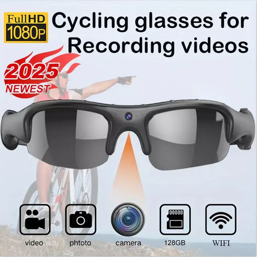 1080p hd óculos wifi câmera ao ar livre bicicleta motocicleta proteção de segurança óculos de sol câmera de vídeo lente polarizada esportes cam
