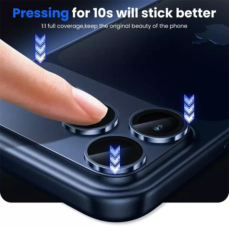 Protetor de lente de câmera de vidro de metal para iphone 17 air 16 15 14 13 pro max plus 16pro 17pro 17air i17 acessórios de capa de lente para iphone