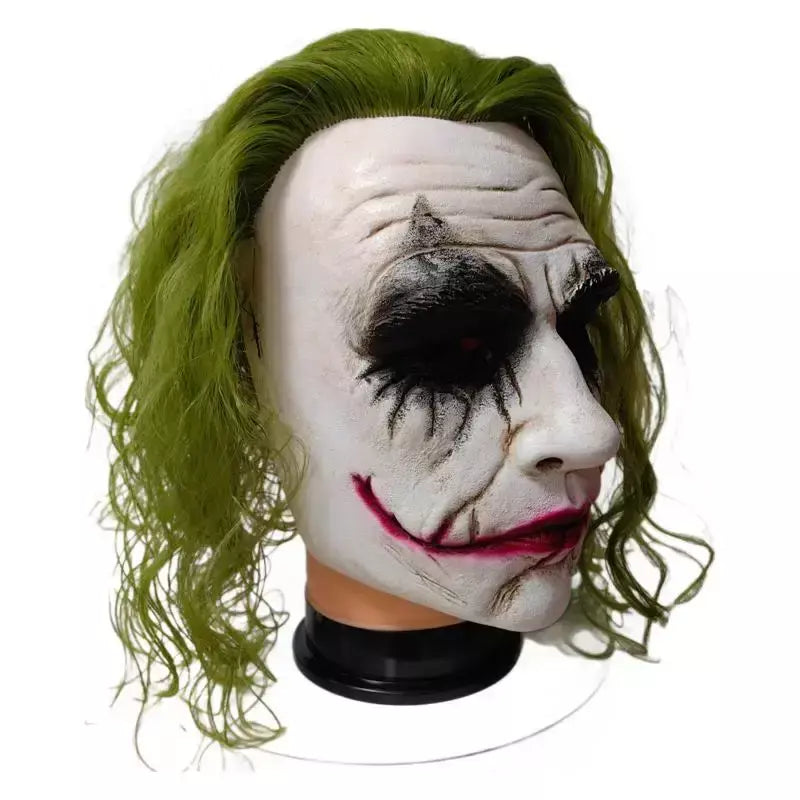 Coringa cosplay máscara de cabelo verde o cavaleiro das trevas festa de halloween adulto máscara de látex palhaço morcego role play máscaras