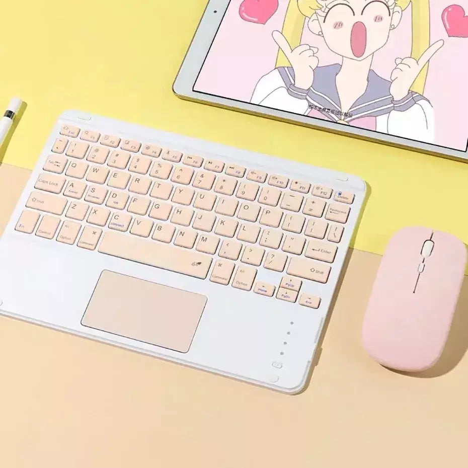 Teclado bluetooth espanhol/inglês de 10 polegadas para ipad air pro teclado recarregável sem fio para telefone tablet laptop universal