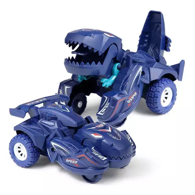 Modelo de carro de deformação de dinossauro 2 em 1, brinquedo para meninos, ação de um passo, transformação de colisão, mini veículos, presente de brinquedo para crianças