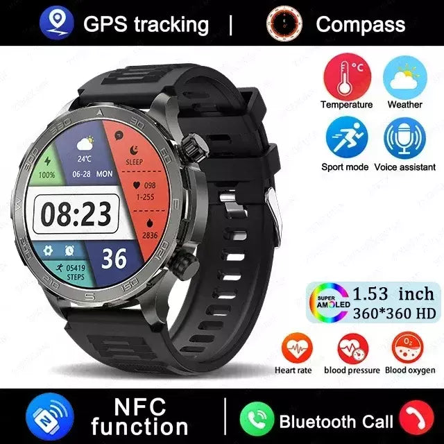 Xiaomi 2025 nova chamada bluetooth relógio inteligente amoled hd tela grande freqüência cardíaca nfc ip68 à prova dip68 água gps esportes relógio inteligente