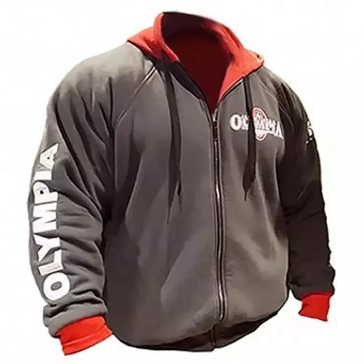 Olympia-Hoodies masculinos para musculação, moletom fitness, pulôver, roupas esportivas, masculino, jaqueta com capuz, roupas para treino