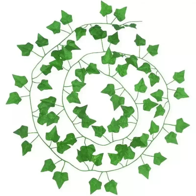 Folha de hera verde artificial rattan trepadeira folhas videira pendurado guirlanda diy flores falsas plantas para jardim festa de casamento decoração de casa
