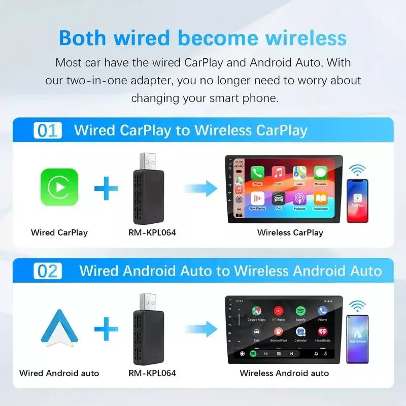 Carplay android auto adaptador sem fio para toyota mazda nissan camry suzuki subaru citroen audi mercedes kia ford opel spotify bt