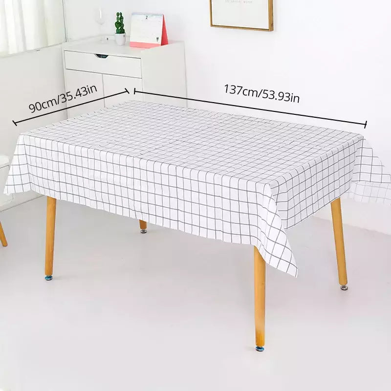 Toalha de mesa padrão xadrez para festa, impermeável, Oilproof, preto e branco, Cobertura de mesa xadrez, piquenique ao ar livre, 137x90cm, 1pc