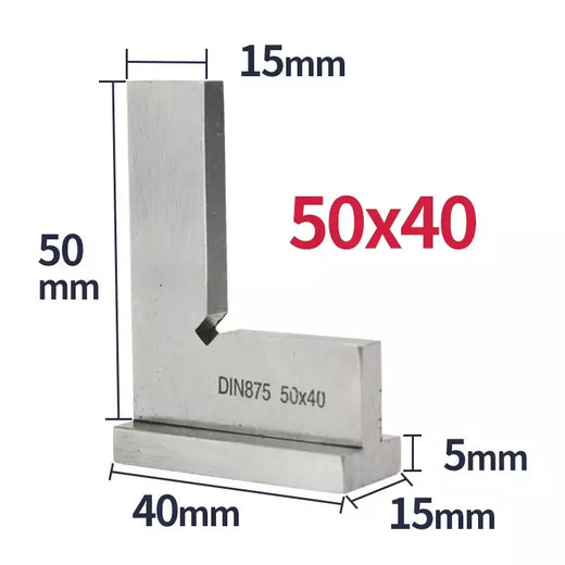 Régua quadrada de borda plana, ângulo de 90 graus, ferramentas para trabalhar madeira, régua quadrada de carpinteiro, metal, medidor de aço carbono, tentar quadrado