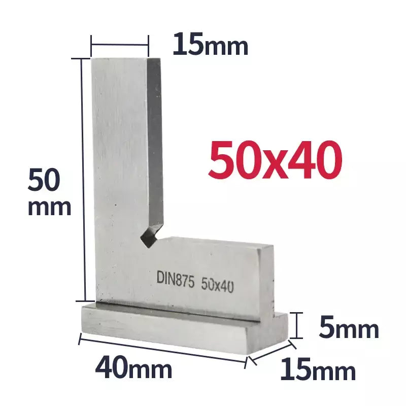 Régua quadrada de borda plana, ângulo de 90 graus, ferramentas para trabalhar madeira, régua quadrada de carpinteiro, metal, medidor de aço carbono, tentar quadrado