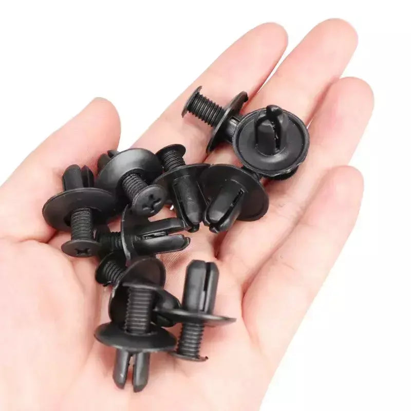 5/100 pçs 8mm rebites de plástico fixadores parafuso pára-choque do carro preto rebite clipes fixadores do carro para toyota focus kia nissan yamaha