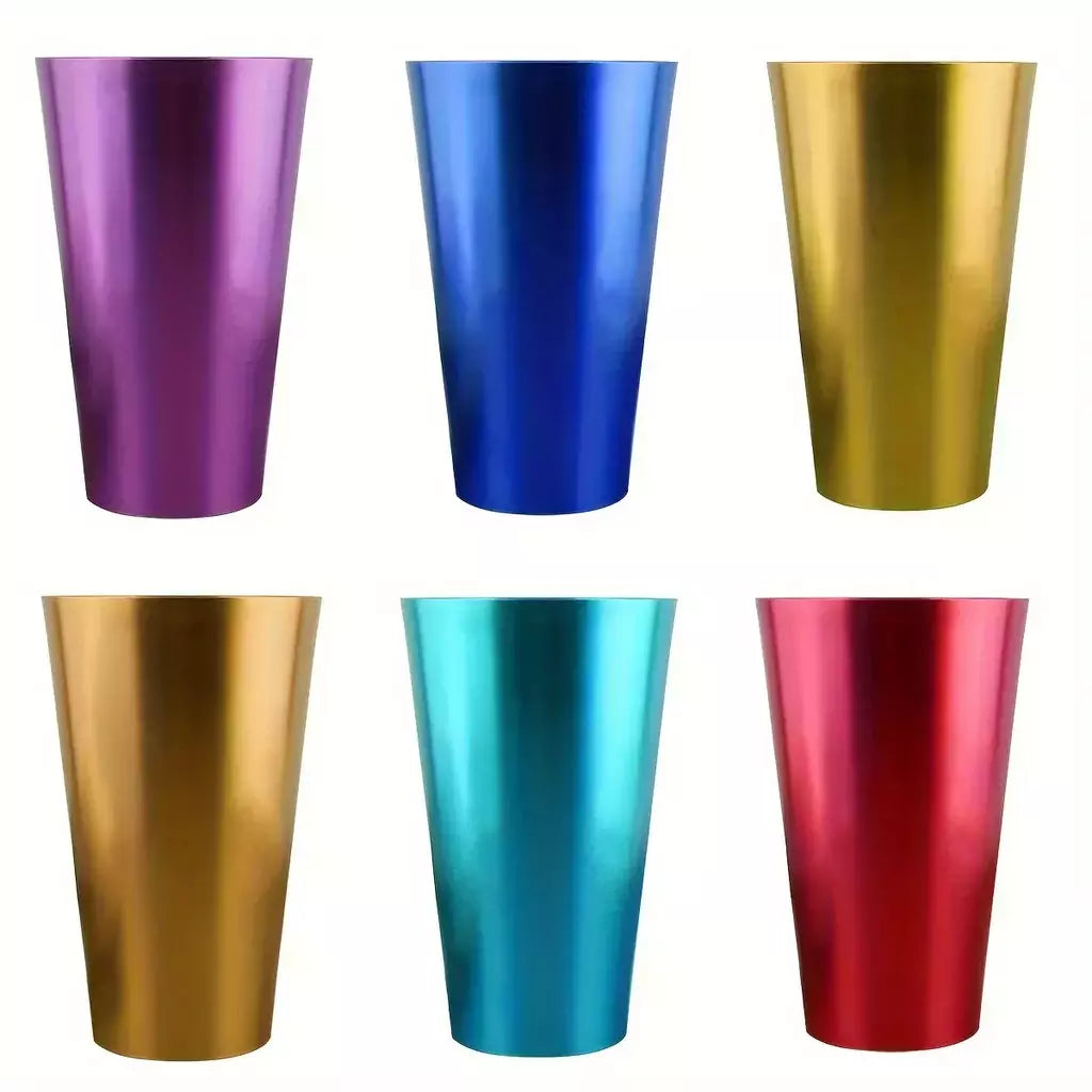 Conjunto de 6 peças 21oz/600ml barra de vidro de suco de alumínio bebida fria copo de cola copo de café reutilizável cerveja congelada cocktail copo de alumínio