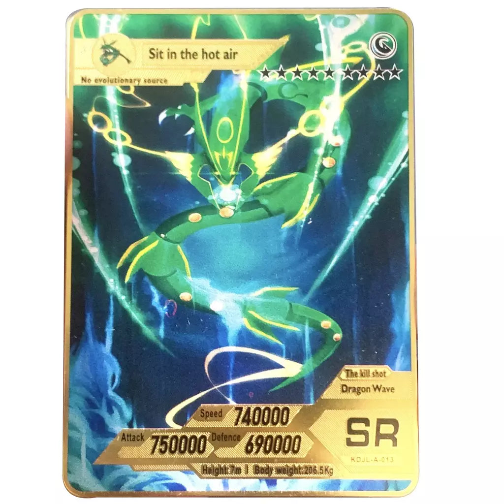 Pokemon English Metal Card Anime Pikachu Charizard Mewtwo Arceus Frog Flower Vmax GX Letters Game Collection Card Kids Toy Gifts