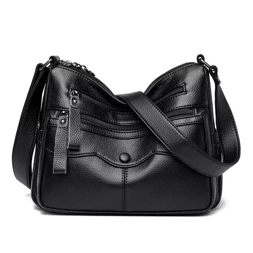 Bolsa de ombro de couro macio para mulheres, grande capacidade, bolsa mensageiro, alta capacidade, nova moda, mãe transfronteiriça, 20024