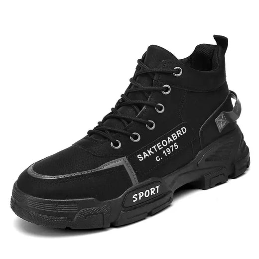 Bota de pelúcia masculina, com renda, antiderrapante, tornozelo, casual, ao ar livre, tênis masculinos, quente, inverno, moda, novo