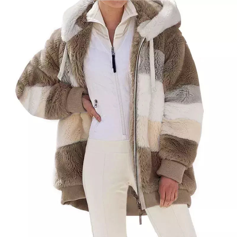 Casaco de capuz extragrande feminino com bolsos macios, streetwear quente, casaco solto, Lady Outerwear, outono, inverno, novo, 2023