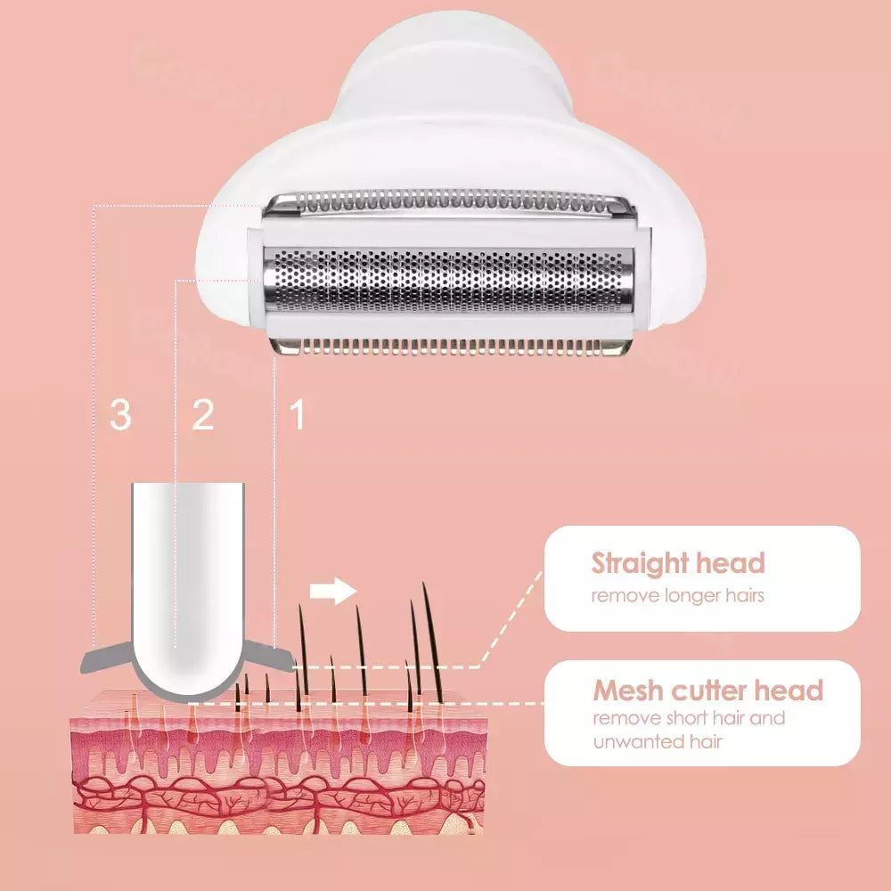 5 em 1 Body Hair Removal Depilador Axila Cabelo Biquíni Perna Cabelo Pêlo Púbico Electric Razor Clipper Shaver Mulheres