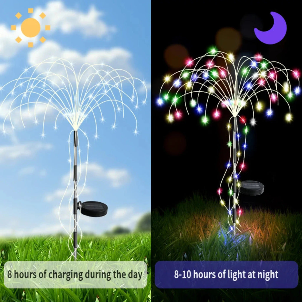 Luzes de caminho solar de fadas ao ar livre à prova d'água para decoração de gramado de jardim - lâmpada movida a energia solar para pátio de varanda de quintal - linda, dur