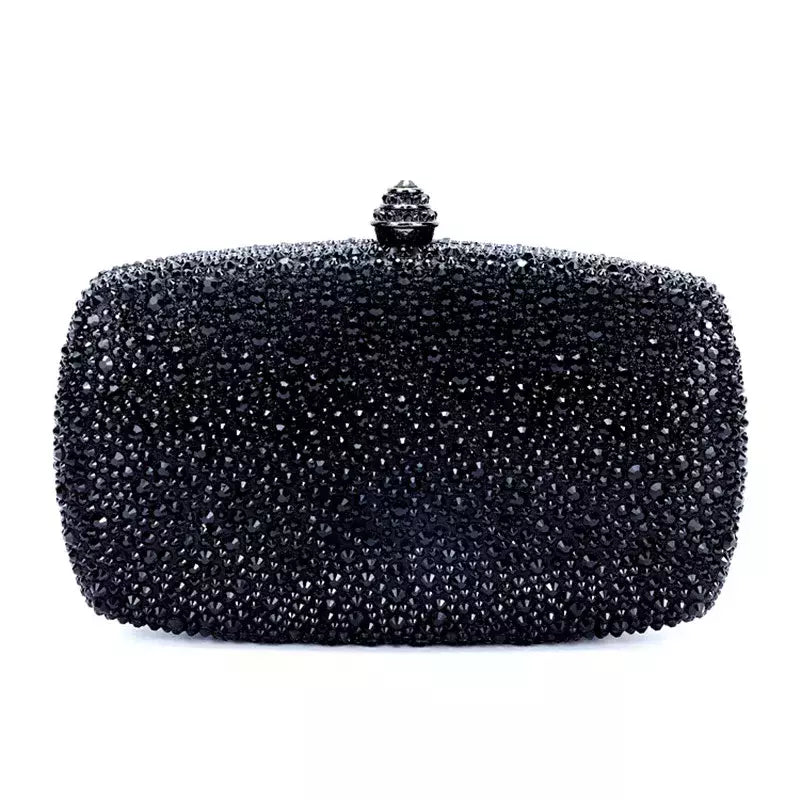 Bolsa noite strass para mulheres, bolsas de casamento, corrente de cristal, ouro, prata, pedras da noite, marrom, verde, pedras azuis