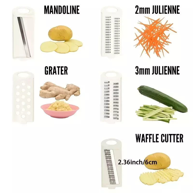 Chopper Vegetal Multi-Funcional, Chopper de Cebola, Fatiador de Mandolina Cozinha, Cortador Veggie Dicer, 5 em 1