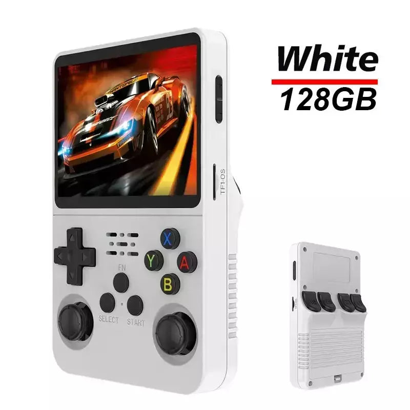R36s console de jogos portátil, tela ips de 3.5 espaços, 128g, clássico, retrô, sistema arkos, portátil, bolso, reprodutor de videogame