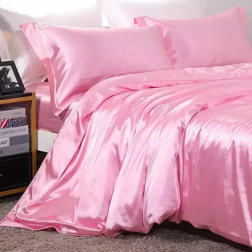 Luxo Satin Bedding Set Capa de edredão com fronha Estilo Europeu King Queen Size Confortável Bed Set Covers Folha de linho