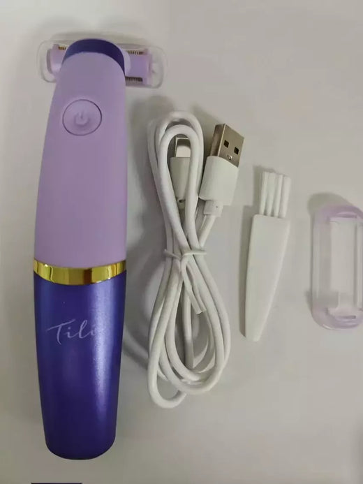 Portátil USB recarregável indolor feminino barbeador, perna e axila cabelo, aparador de barbear elétrico para mulheres, senhoras