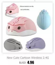 Cute Wireless Hamster Projetado Mouse, 2.4G, Criativo Ergonômico, USB Optical, 1200 DPI, Mini Ratos, Presentes para Crianças, PC, Laptop
