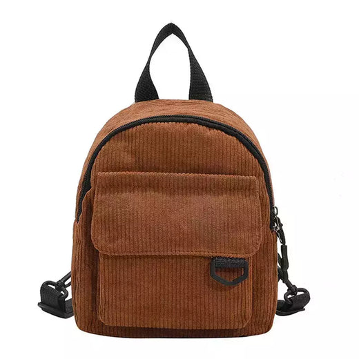 Mini mochila feminina, mochila escolar de veludo simples pequena, grande capacidade, mochila feminina durável, monocromática, casual, viajando, moda