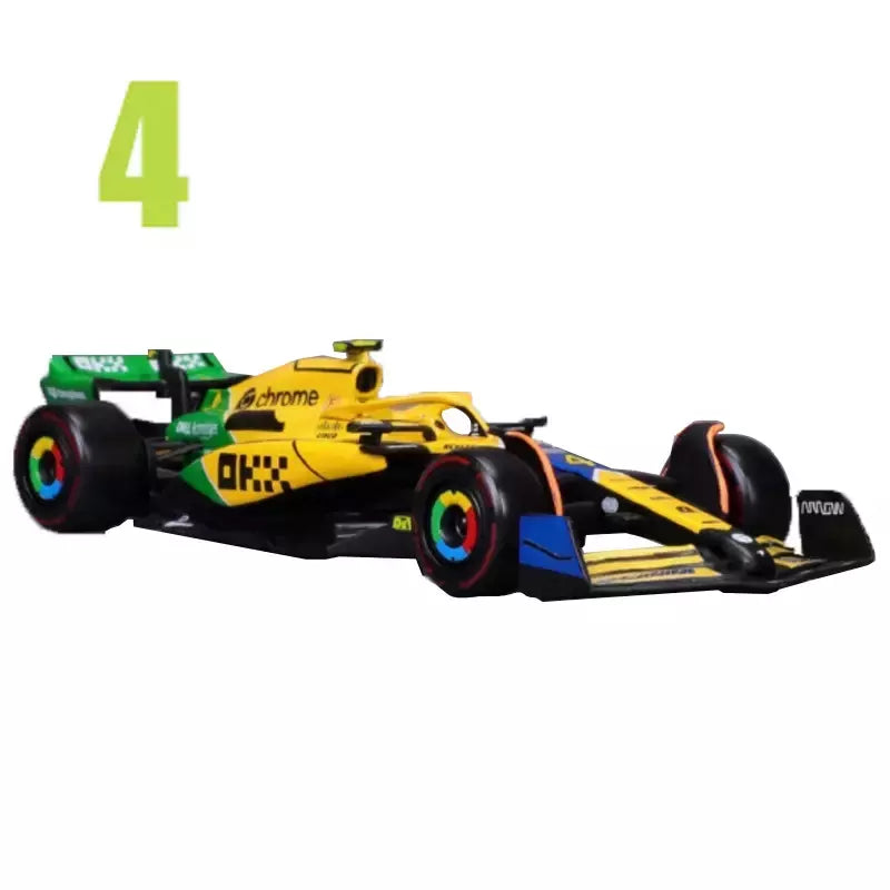 Bburago 1:43 2024 F1 Mclaren Mcl38 Monaco Grand Prix F1 Liga Modelo Diecast # 4 # 81 Lando Norris ? Presente de brinquedos para carros F1
