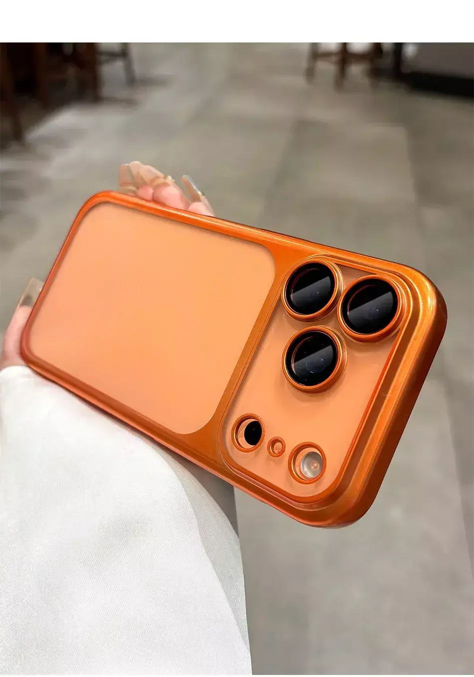 Mais recente laranja ultra fino fosco caso de telefone para iphone 17 pro max 17pro 17 com lente filme proteção à prova de choque duro pc capa