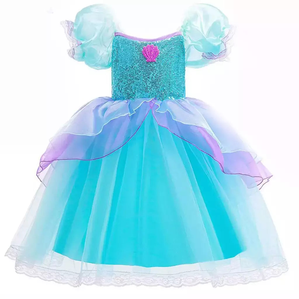 Menina sereia vestido para crianças festa de aniversário princesa cosplay traje ariel halloween fantasia roupas verão elegante vestido