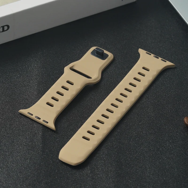 Pulseira esportiva para apple watch ultra 9 8 7 6 se 5 pulseira leve de silicone macio para iwatch 38mm 40mm 42mm 44mm 45mm 49mm