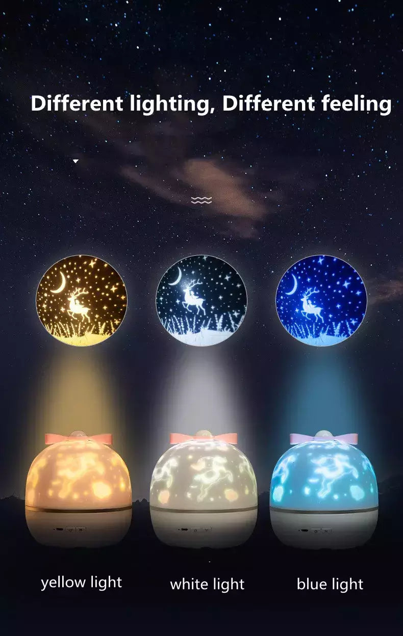 Luz noturna estrelada do projetor, céu giratório, lâmpada da lua, lâmpada da galáxia, decoração do quarto do repouso, luzes do Natal para miúdos, presente
