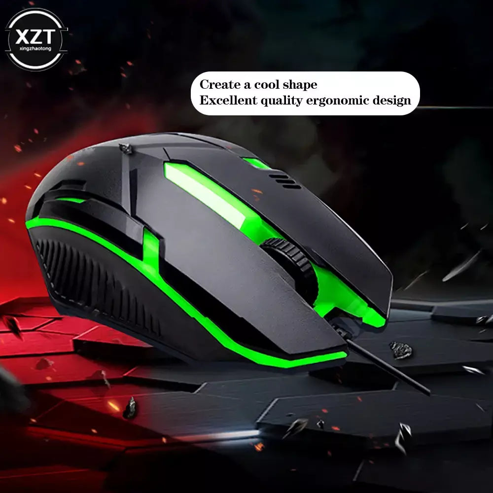Usb com fio mini mouse para jogos 1000 dpi óptico 3 botões rgb usb com fio mouse para pc desktop computador portátil gamer