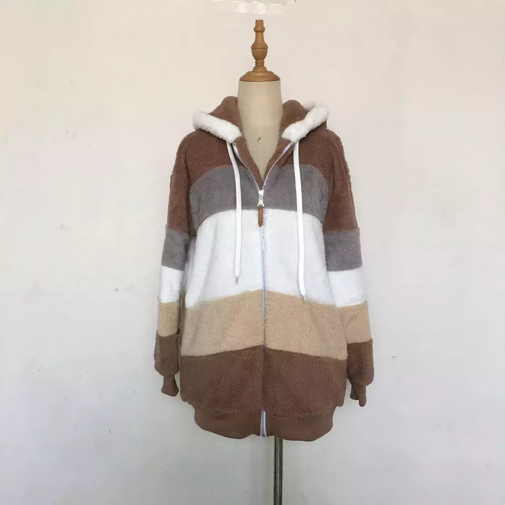 Casaco de capuz extragrande feminino com bolsos macios, streetwear quente, casaco solto, Lady Outerwear, outono, inverno, novo, 2023