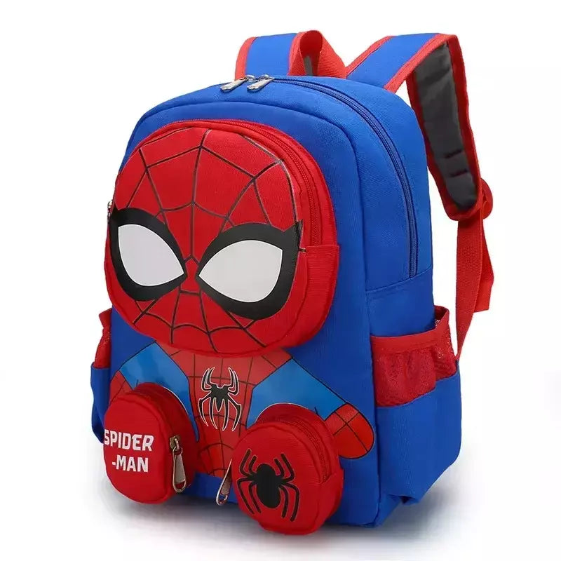 Disney-Spiderman Mochilas para Estudantes, Super Heroes School Bag, Cartoon 3D Stereo, Kindergarten Backpack, Children's Travel Bag, Gift