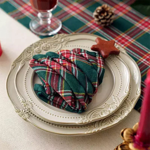 Classic Scottish Tartan Plaid Cloth Guardanapos, casa, hotel, decoração de mesa de jantar, Natal, 40x40cm, 4pcs por conjunto, 2023
