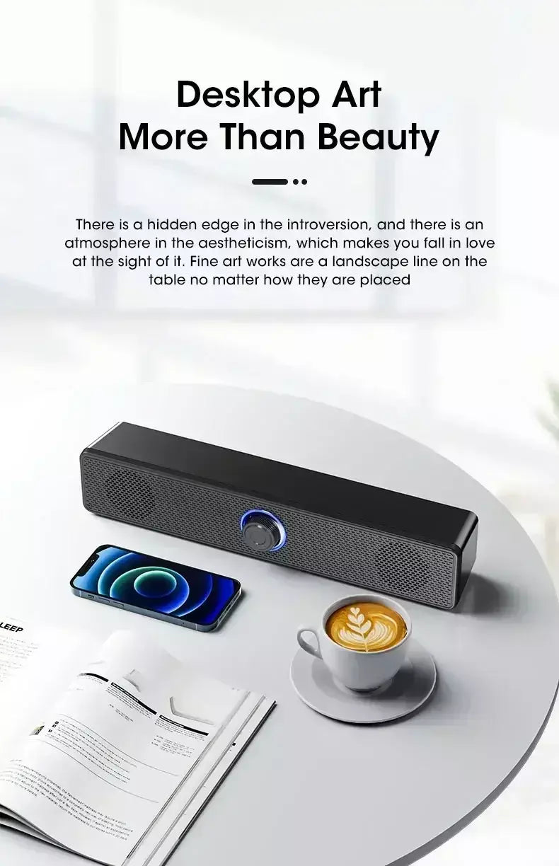 Bluetooth 4d surround alto-falante sistema de som de cinema em casa computador soundbar tv subwoofer com fio estéreo graves fortes para festa em casa