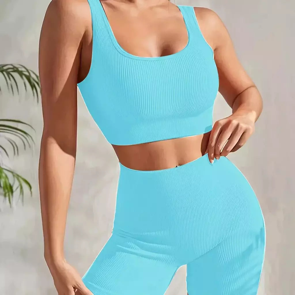 Terno de Yoga Esportivo de Secagem Rápida para Mulheres, Fitness Wear, Rosqueado, Shorts Apertados, Roupas de Treino Apertadas, Pêssego, Clássico