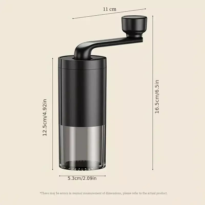 Moedor de café manual portátil, máquina manivela, moedor de feijão ajustável, viagem ao ar livre em casa, pequeno