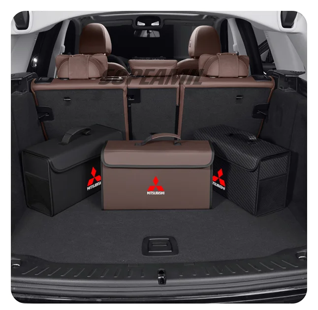 Para mitsubishi outlander pajero asx colt lancer l200 triton RalLIART caixa organizadora de porta-malas de carro caixa traseira estiva arrumação saco de armazenamento