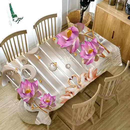 3D Butterfly Flower Printing Toalhas De Mesa Retangulares, Toalha De Mesa Anti-mancha para Mesa, Decoração De Casamento, Mesas De Café, Decoração