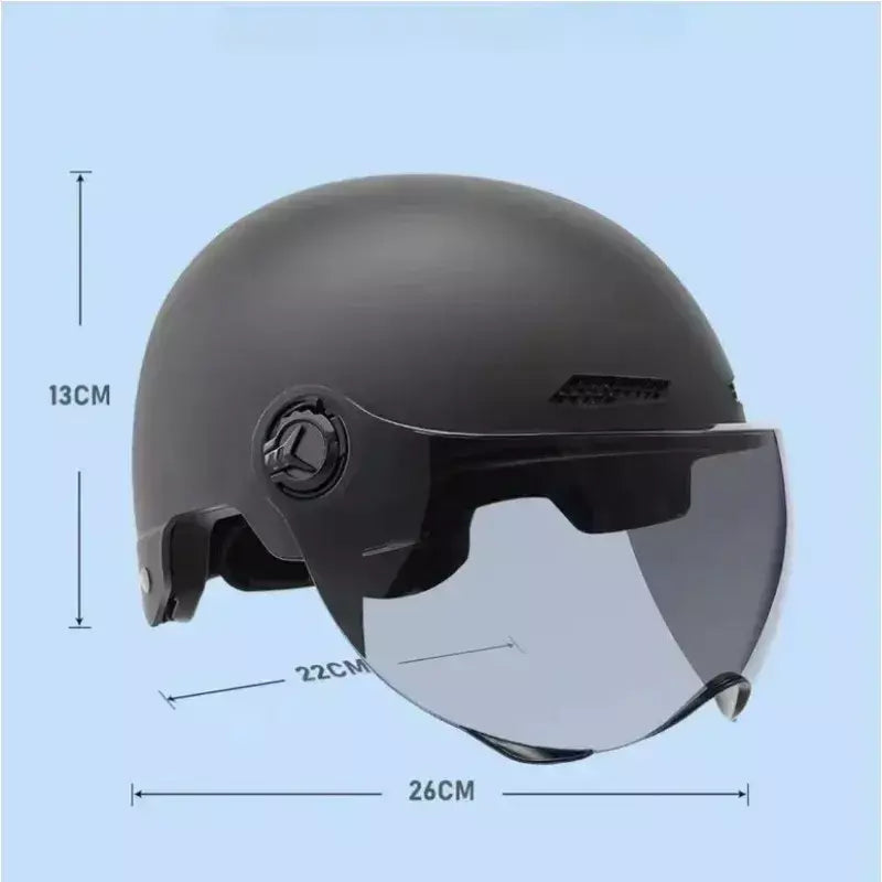 Capacete de segurança de bicicleta 3C certificado masculino e feminino adulto crianças dos desenhos animados bicicleta elétrica motocicleta meio capacete com óculos