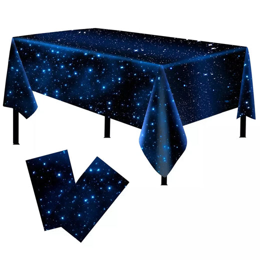 Toalha de mesa descartável com céu espaço e astronauta design para festa de aniversário, mesa retangular tampa para chá de bebê