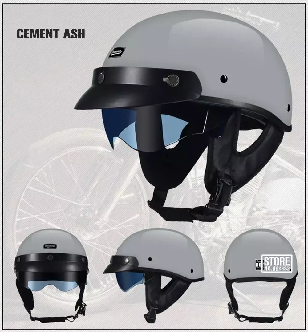 Retro capacete da motocicleta dot certificação moto capacete das mulheres dos homens meio capacete lente hd casco quatro estações equitação scooter capacetes